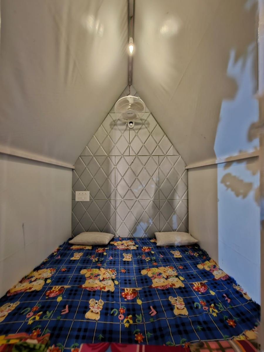 Inside a premium tent