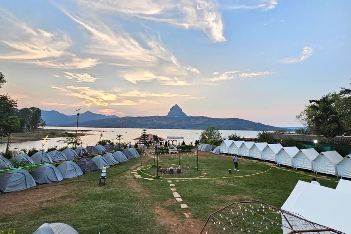 The lawn at Camp A